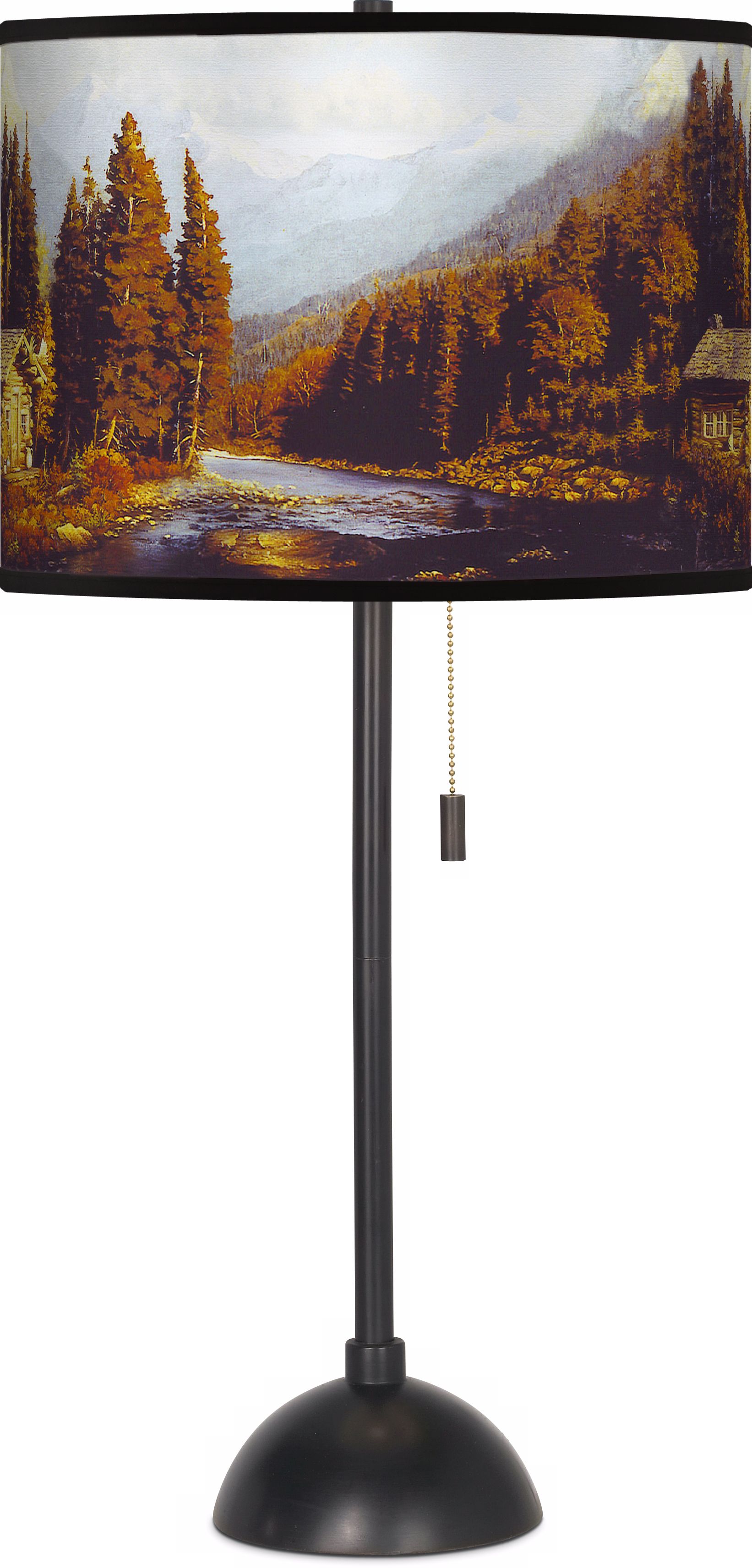 Dick Idol Mountain Cabin Giclee Table Lamp