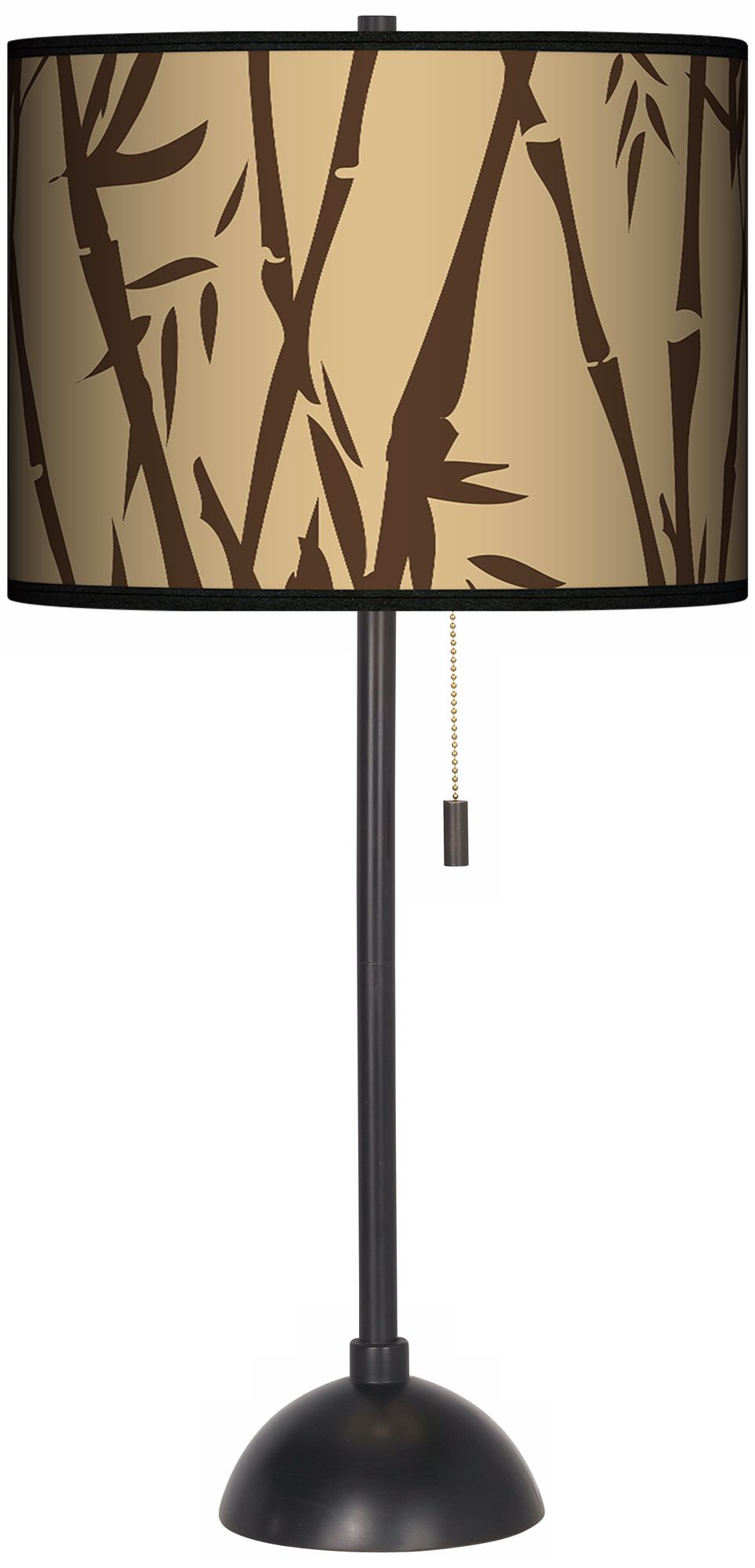 Earth Bamboo Bronze Base Giclee Table Lamp