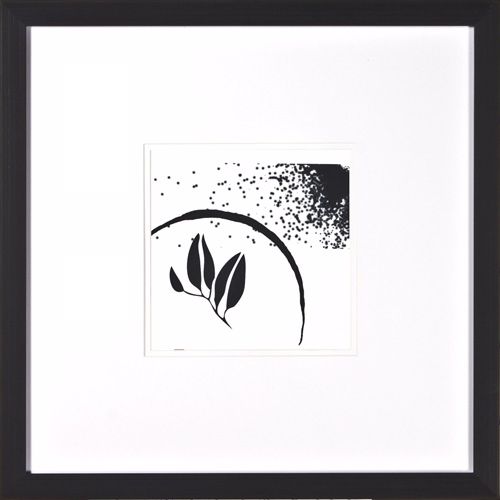 Leaf Silhouette II Under Glass 20" Square Wall Art