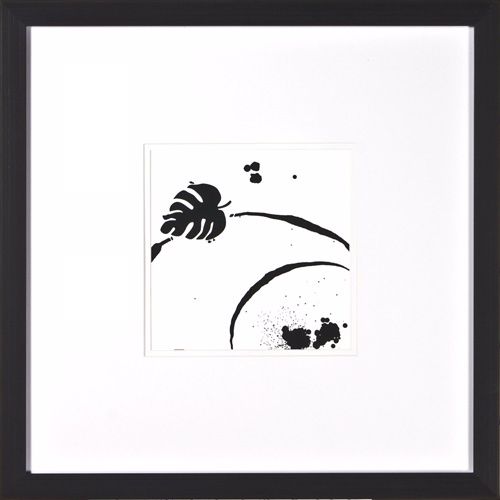 Leaf Silhouette III Under Glass 20" Square Wall Art