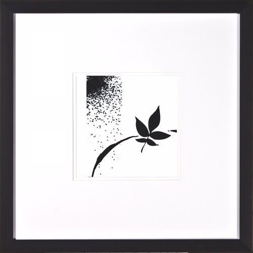 Leaf Silhouette IV Under Glass 20" Square Wall Art
