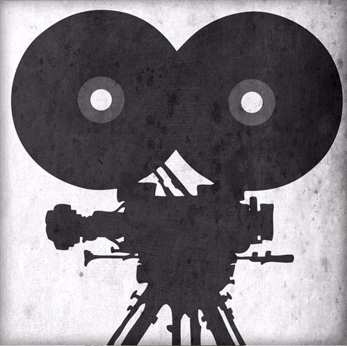 Movie Film Camera Canvas 12" Square Wall Art