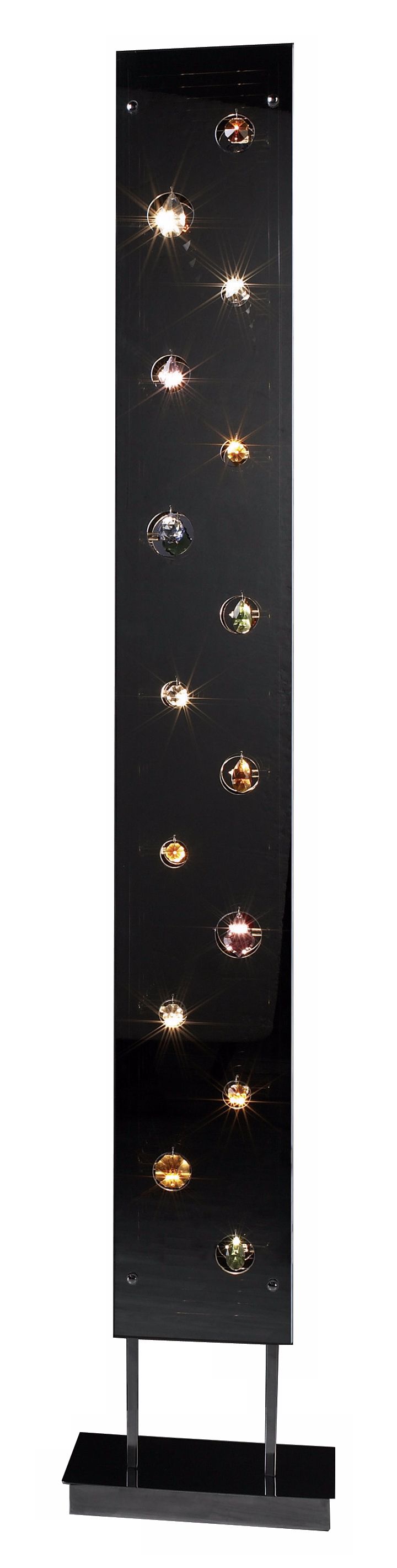 Infinity Smoked Mirror Glass Egyptian Crystal Floor Lamp