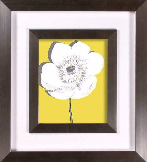 Yellow Blooms II Print Under Glass 21" High Wall Art