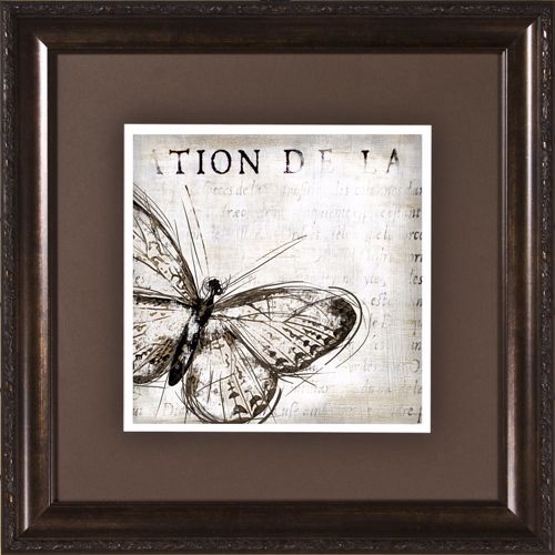 Butterfly Renderings I Under Glass 19 1/2" Square Wall Art
