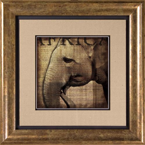 Elephant I Print Under Glass 20 1/2" Square Wall Art
