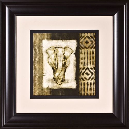 Elephant II Print Under Glass 21" Square Wall Art