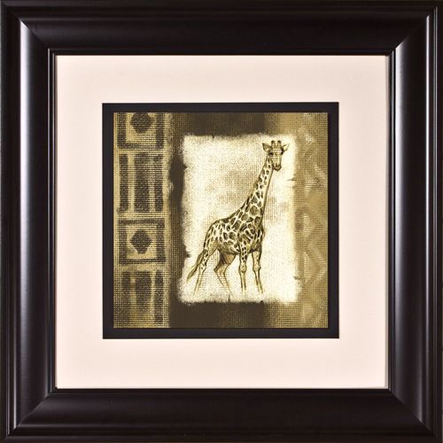 Giraffe Print Under Glass 21" Square Wall Art