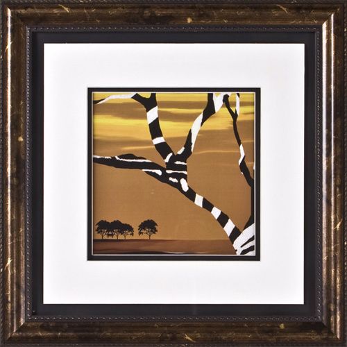African Tree I Print Under Glass 17" Square Wall Art