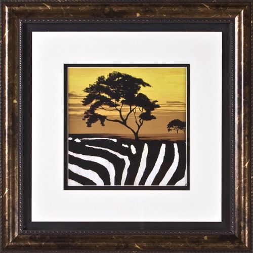 African Tree II Print Under Glass 17" Square Wall Art
