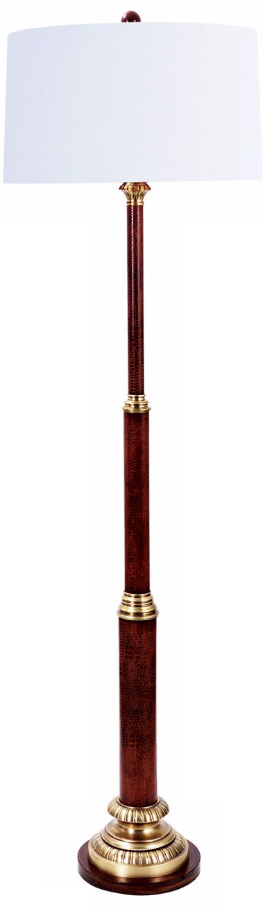 Frederick Cooper Crocodile Telescope White Linen Floor Lamp