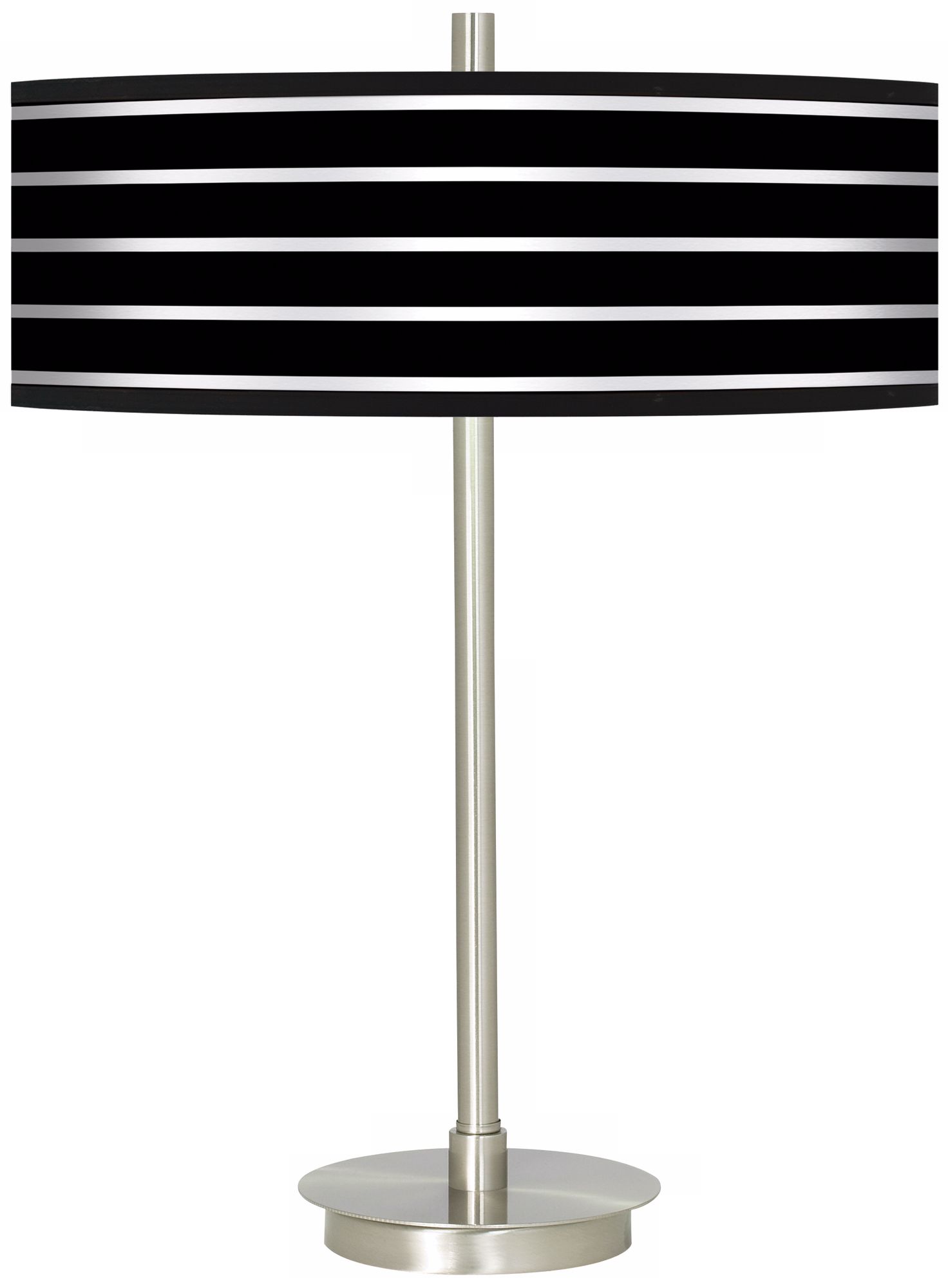 Bold Black Stripe Giclee Shade Energy Efficient Table Lamp