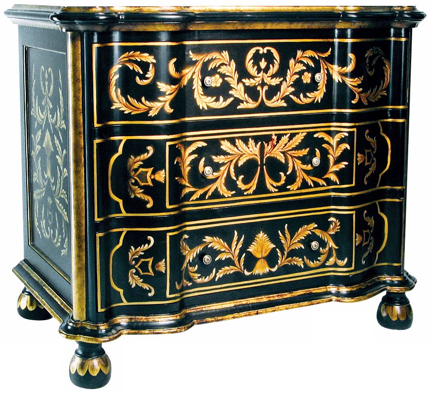 Black and Gold Hand-Painted Chest