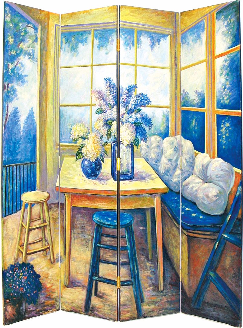 Sunny Hand-Painted Room Divider Screen