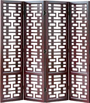 Double Happiness Wood Room Divider Screen H2269