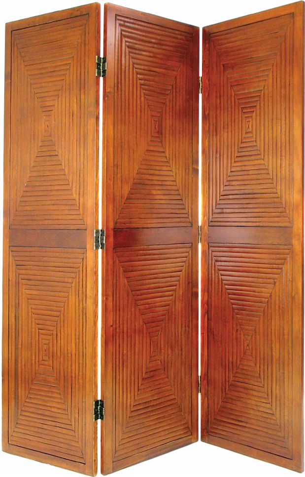Saigon Brown Wood and Bamboo Room Divider Screen