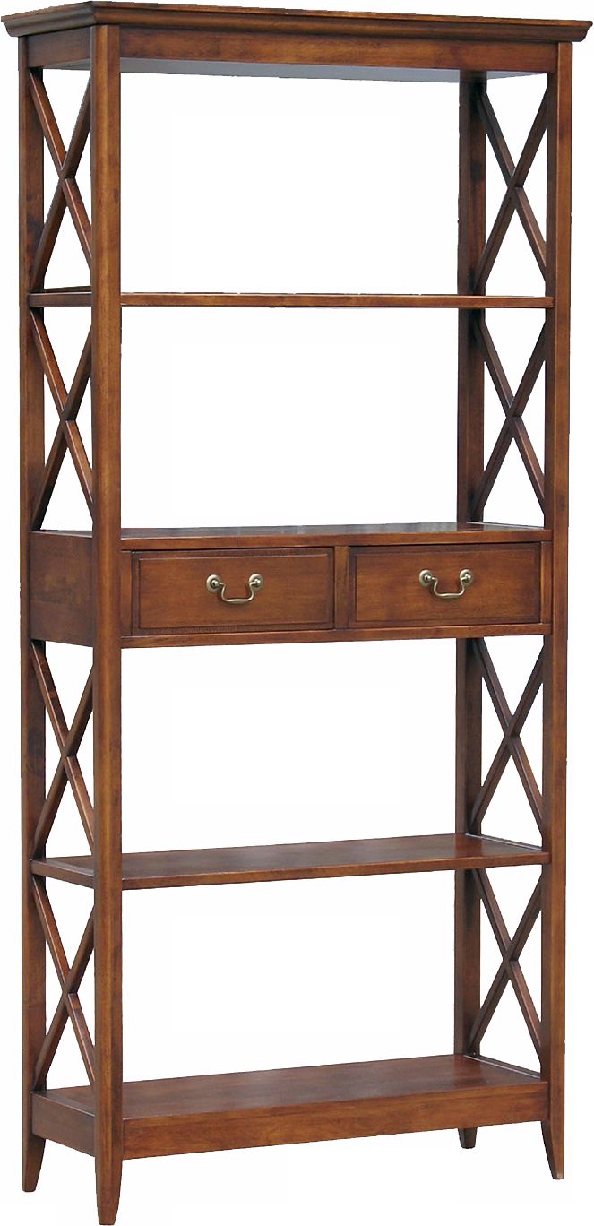 Eiffel Walnut Stained Traditional Accent Bookcase