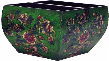 Green Hand-Painted Bucket