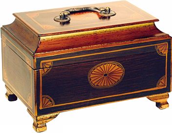 Golden Accents Hand-Painted Wood Jewelry Box