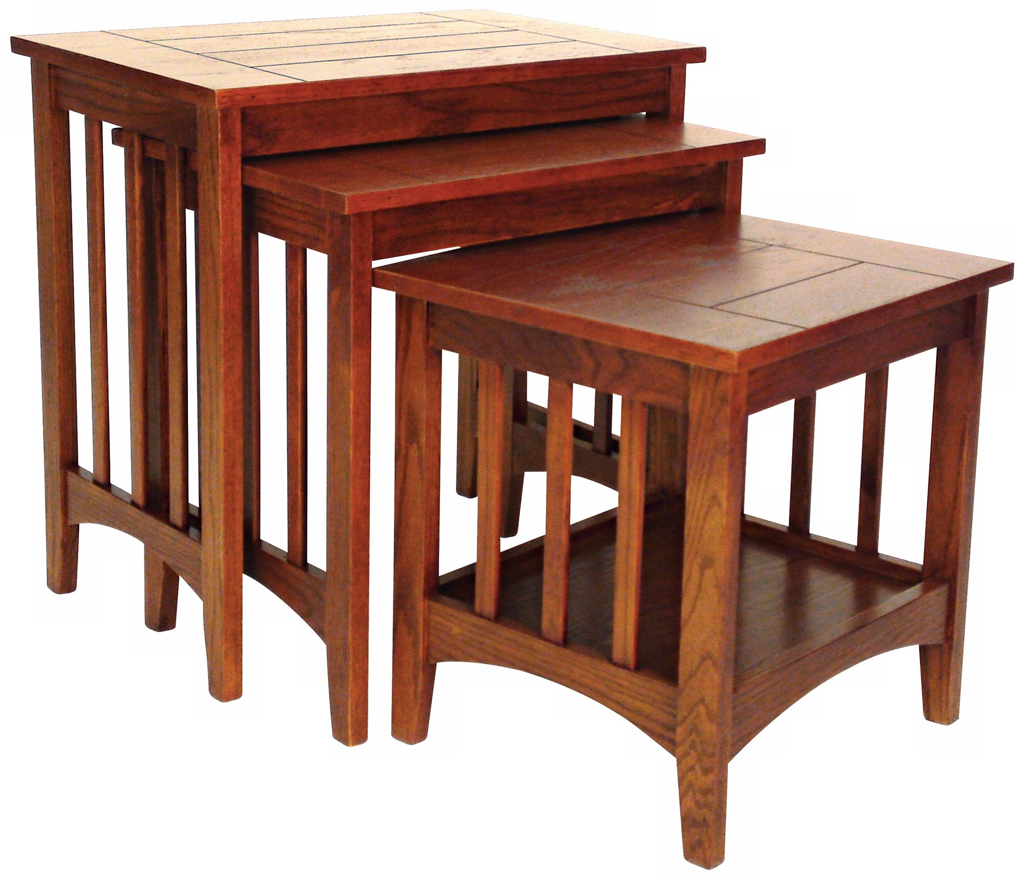 Set of Three Hugo Nest Oak Tables