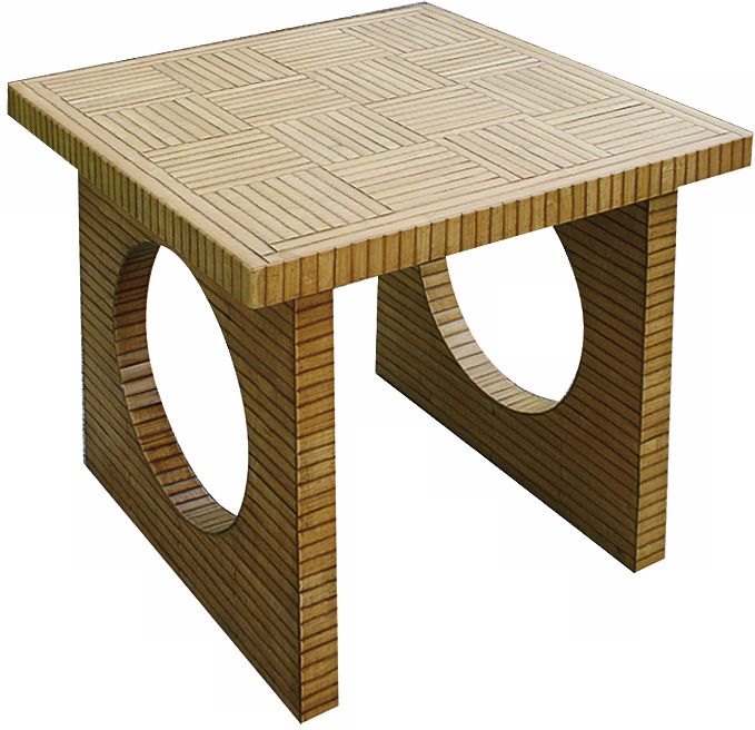 End Table with Bamboo Parquet Detail
