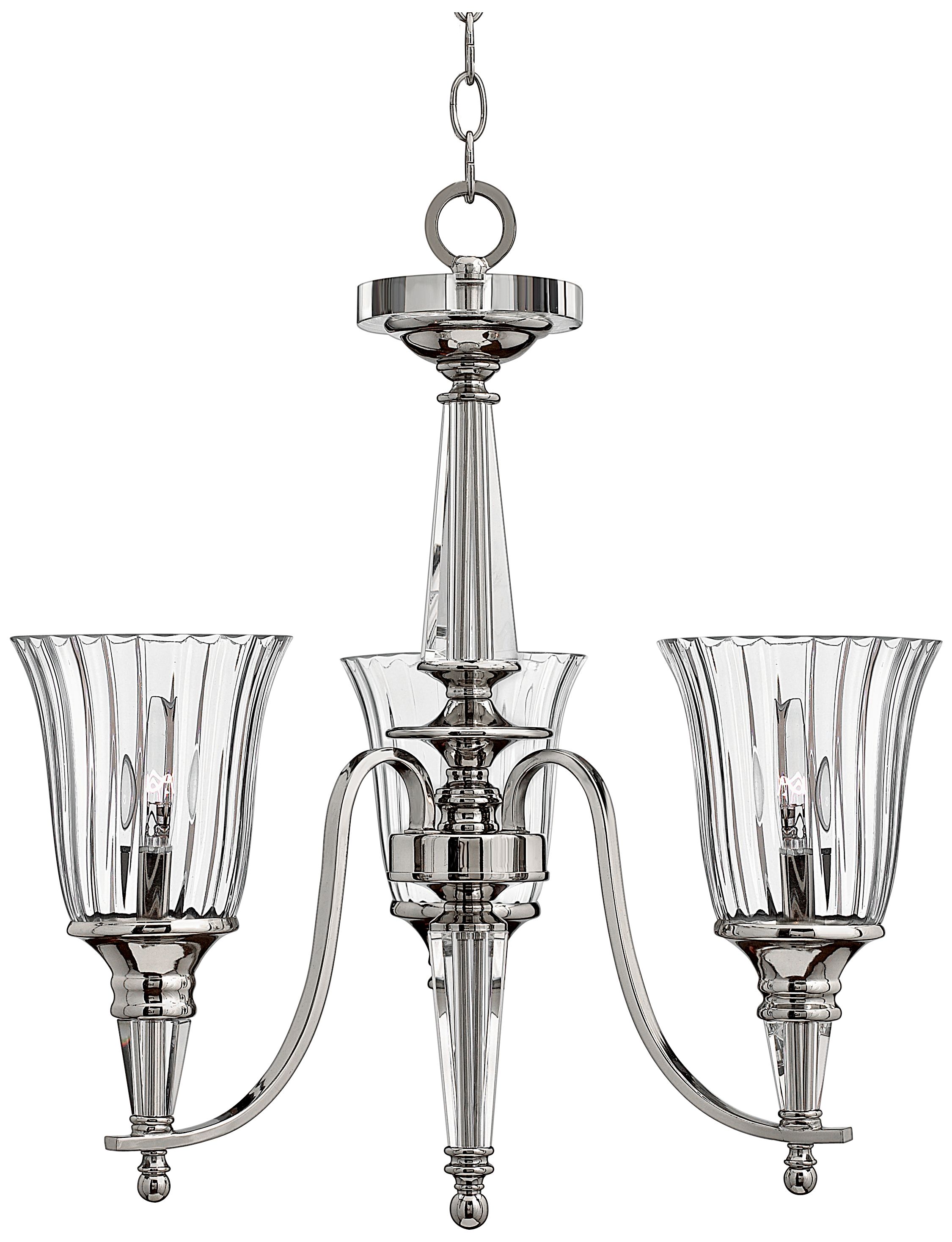 Chandon Collection Sterling Finish Three Light Chandelier
