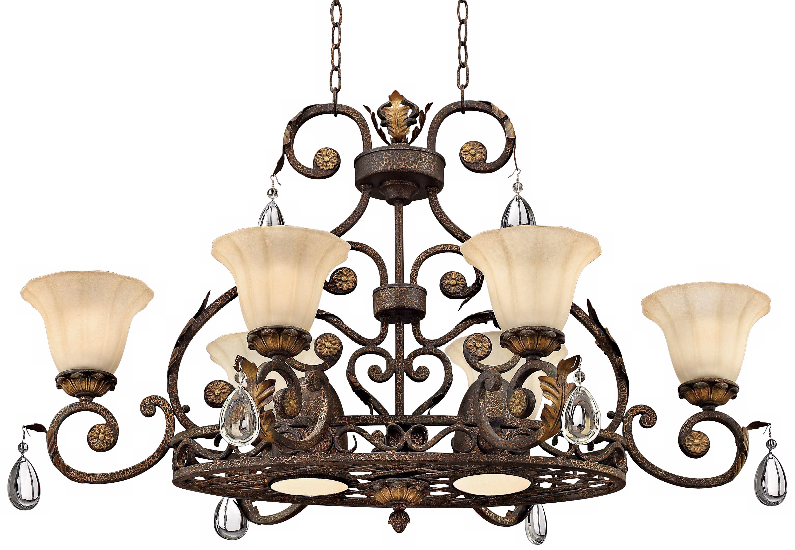 Veranda Eight Light Pot Rack Chandelier