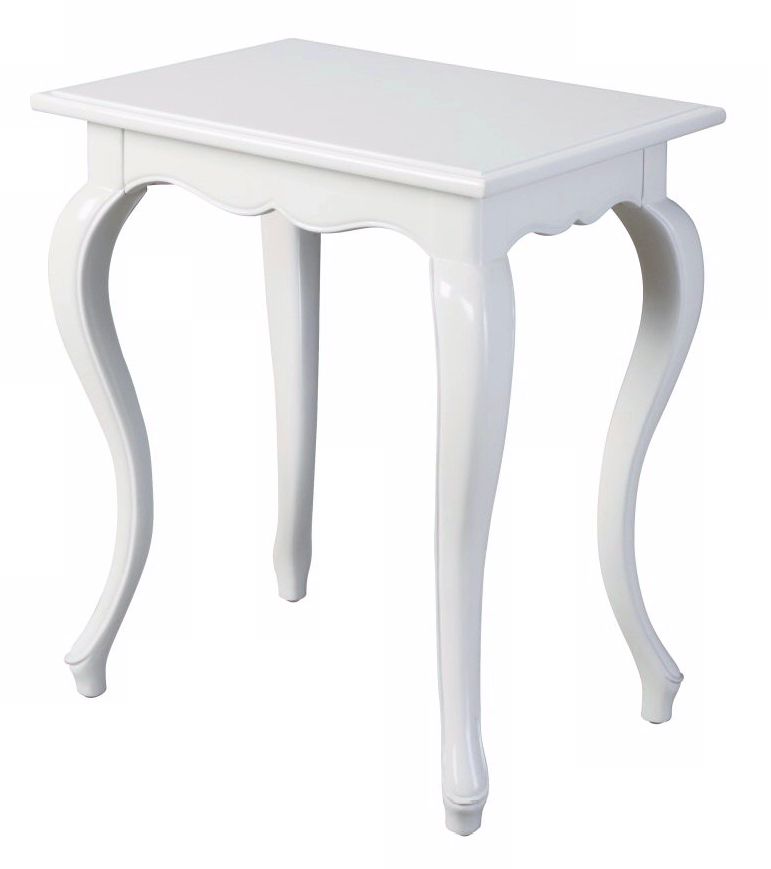Glossy White Sculpted Accent Table