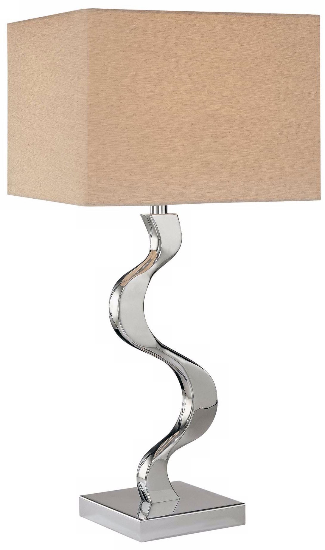 George Kovacs Grey Cross Silk Shade Table Lamp