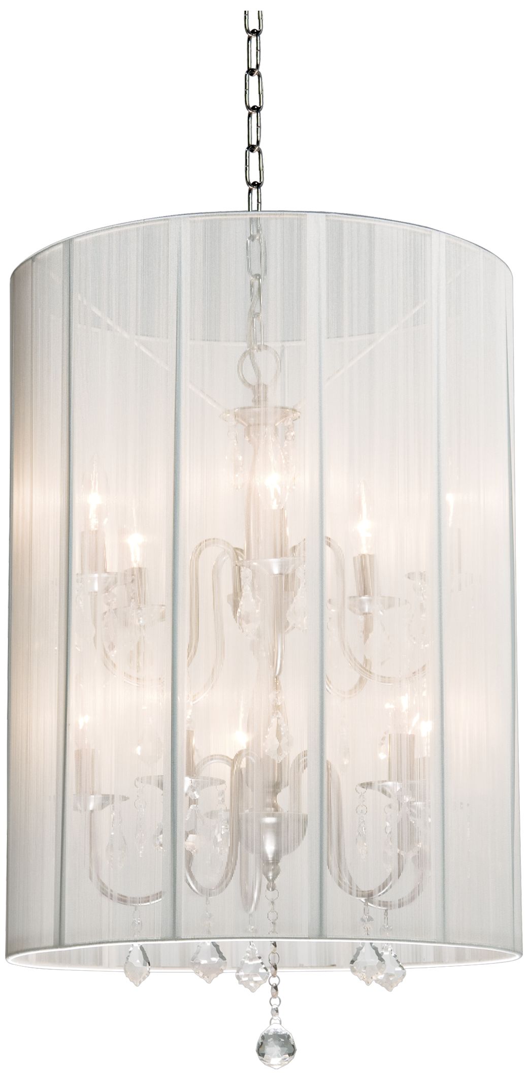 Artcraft Claremont White 20" Wide Nickel Chandelier