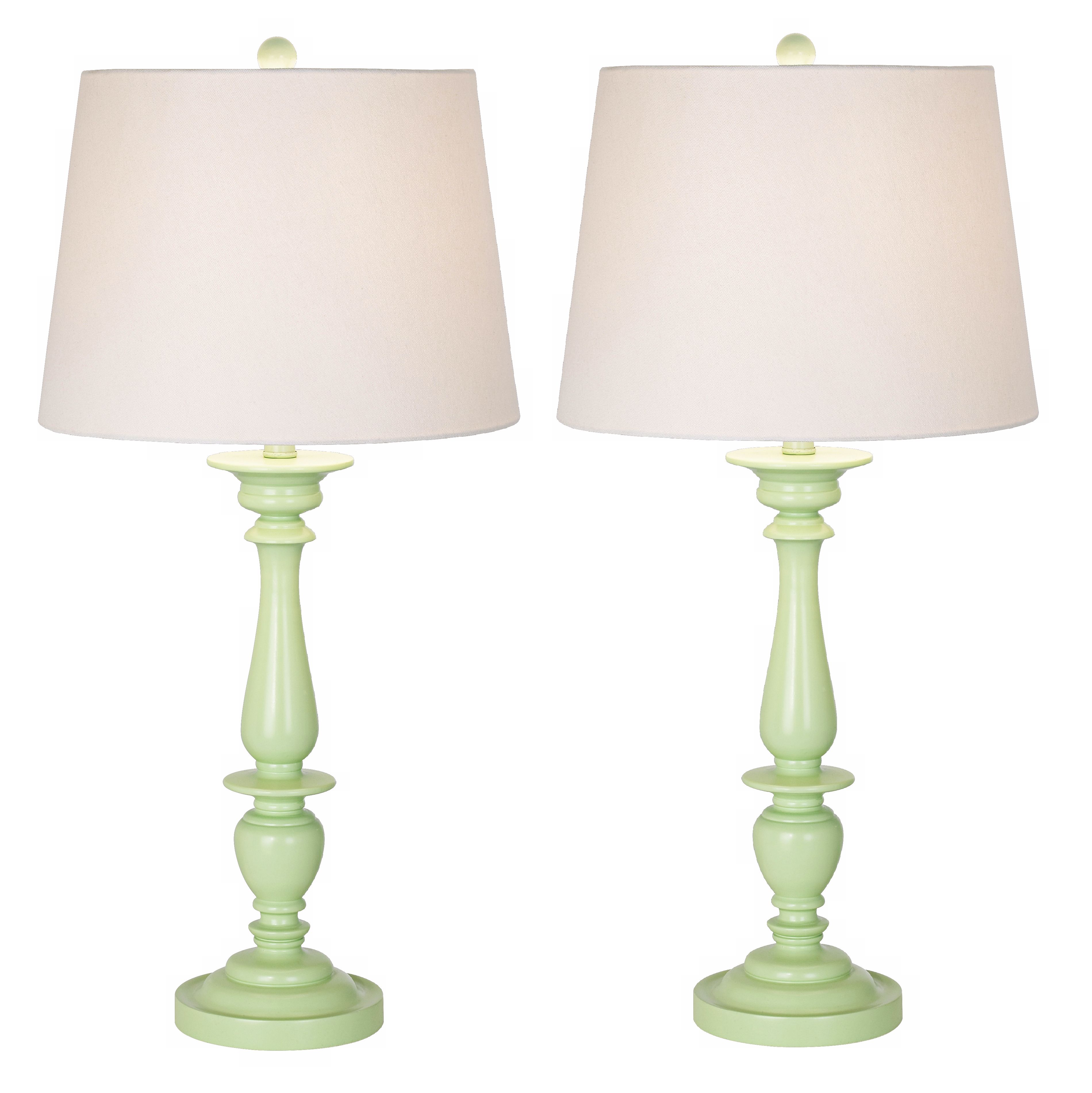Set of Two Mint Green Malibu Table Lamps