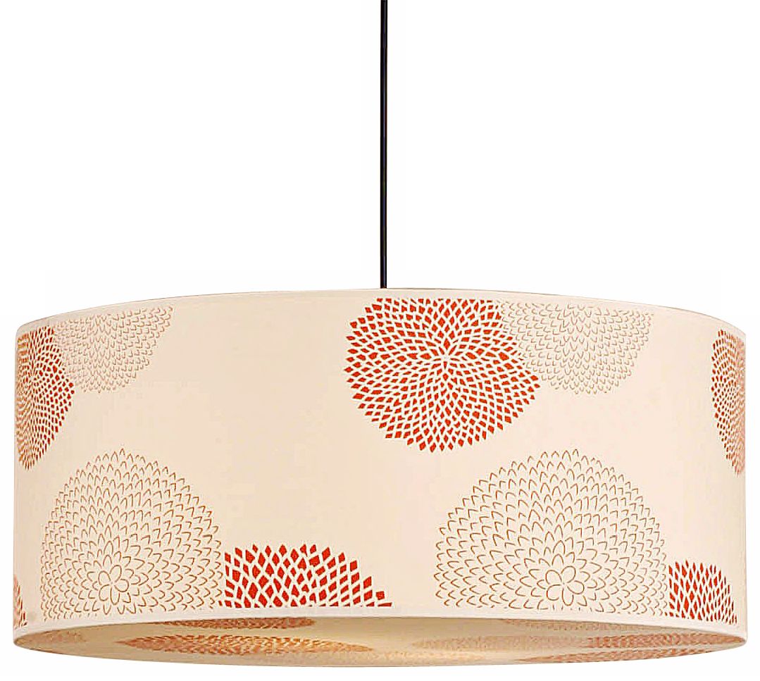 Lights Up! Meridian Red Mumm Jumbo Silk Pendant Light