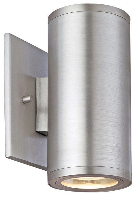 Silo Dual Satin Aluminum 6 1/2" High ADA Outdoor Wall Light