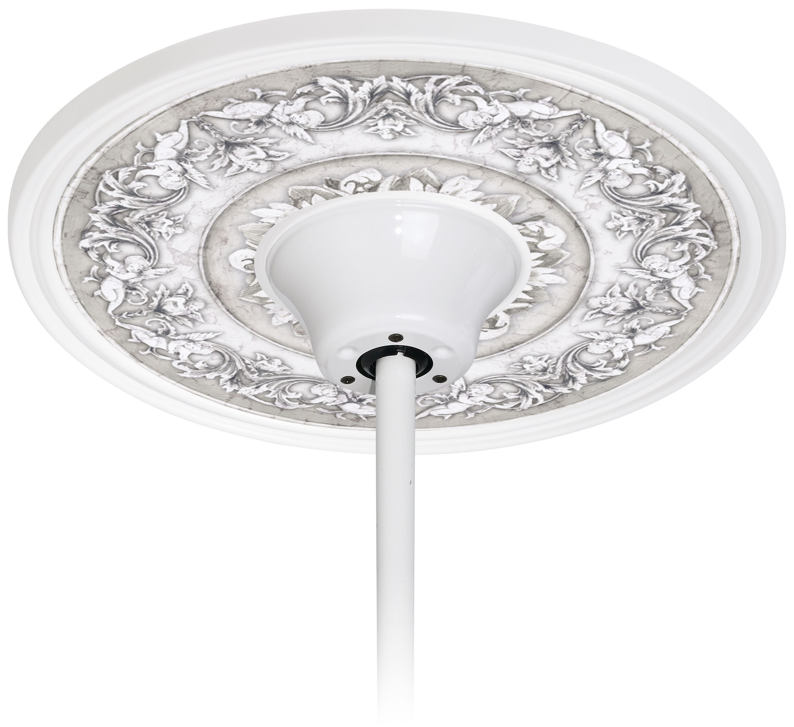 Camelot Manor Mist 6 1/2" Opening White Fan Medallion