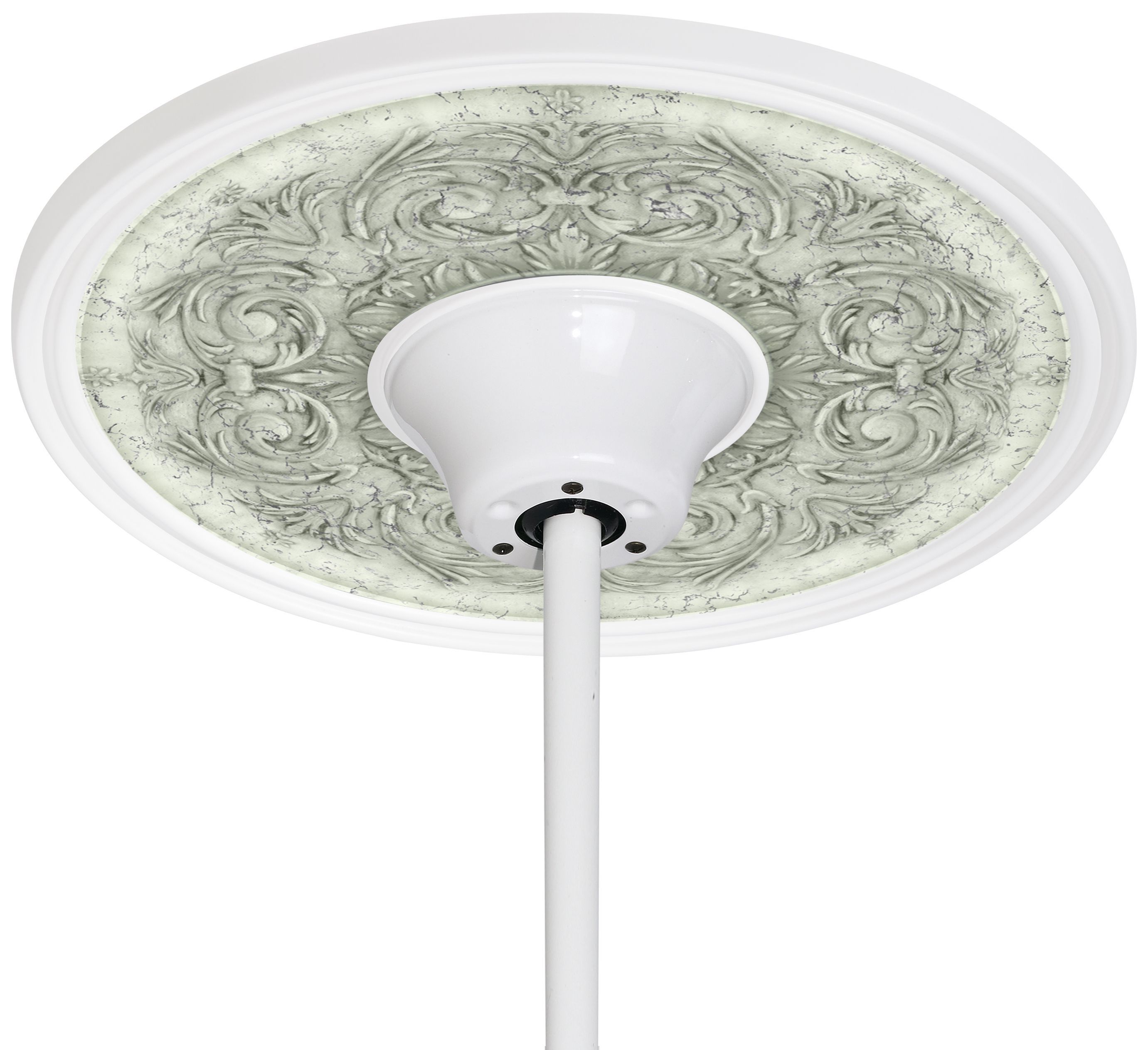 Antiquity  Stone 6 1/2" Opening White Ceiling Fan Medallion