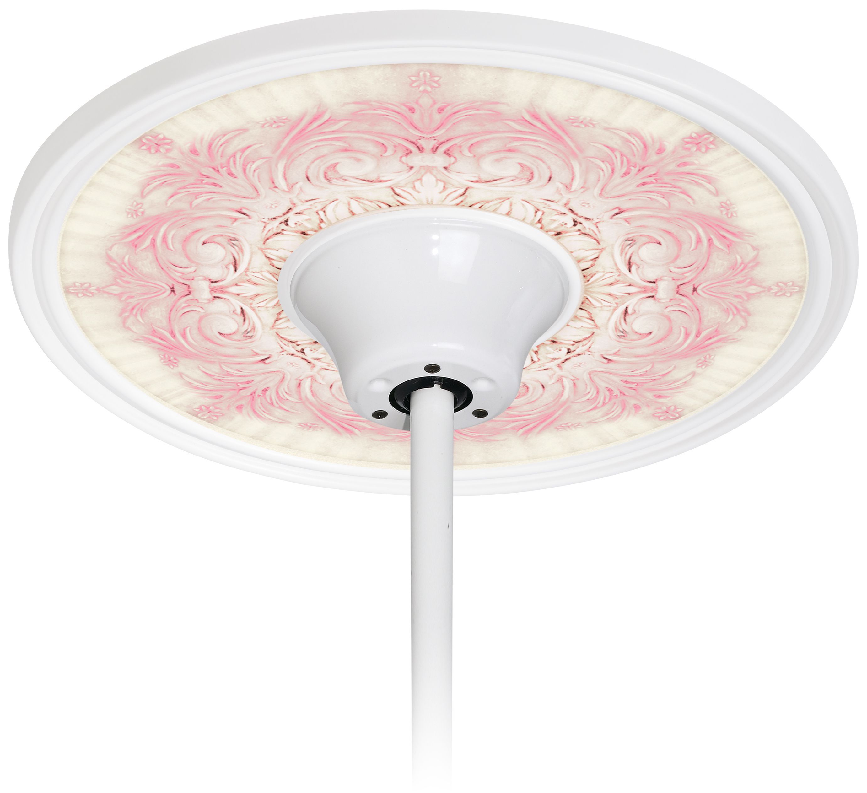 Gentle Rose 6 1/2" Opening White Ceiling Fan Medallion