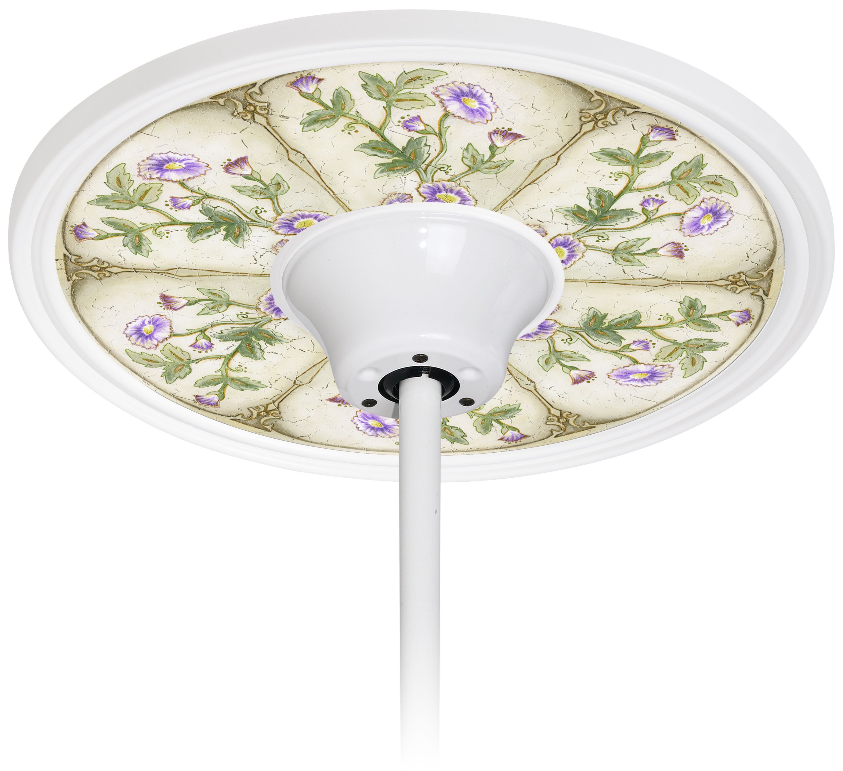 English Garden Lavender 6 1/2" Opening White Fan Medallion