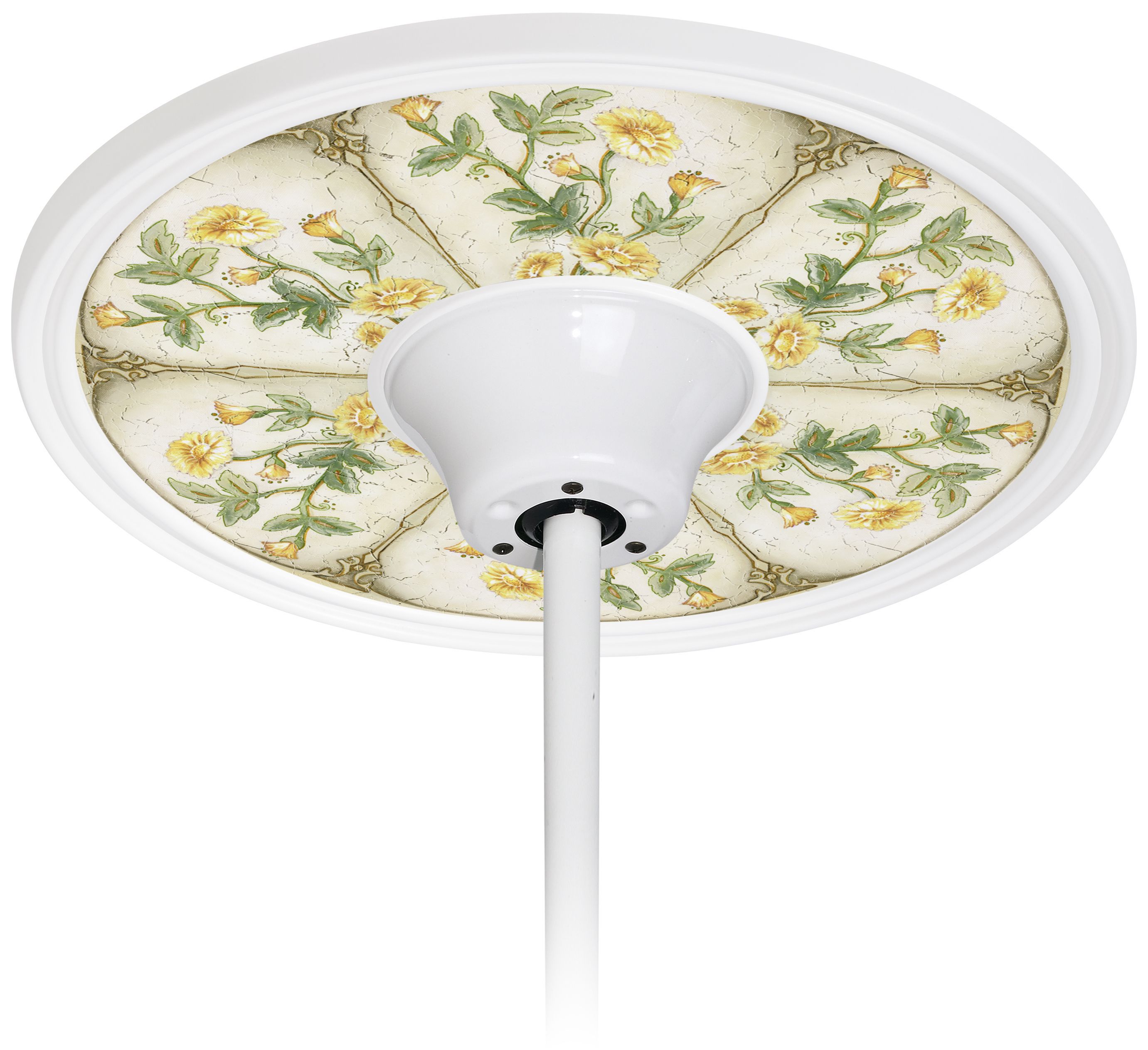 English Garden Butter 6 1/2" Opening White Fan Medallion