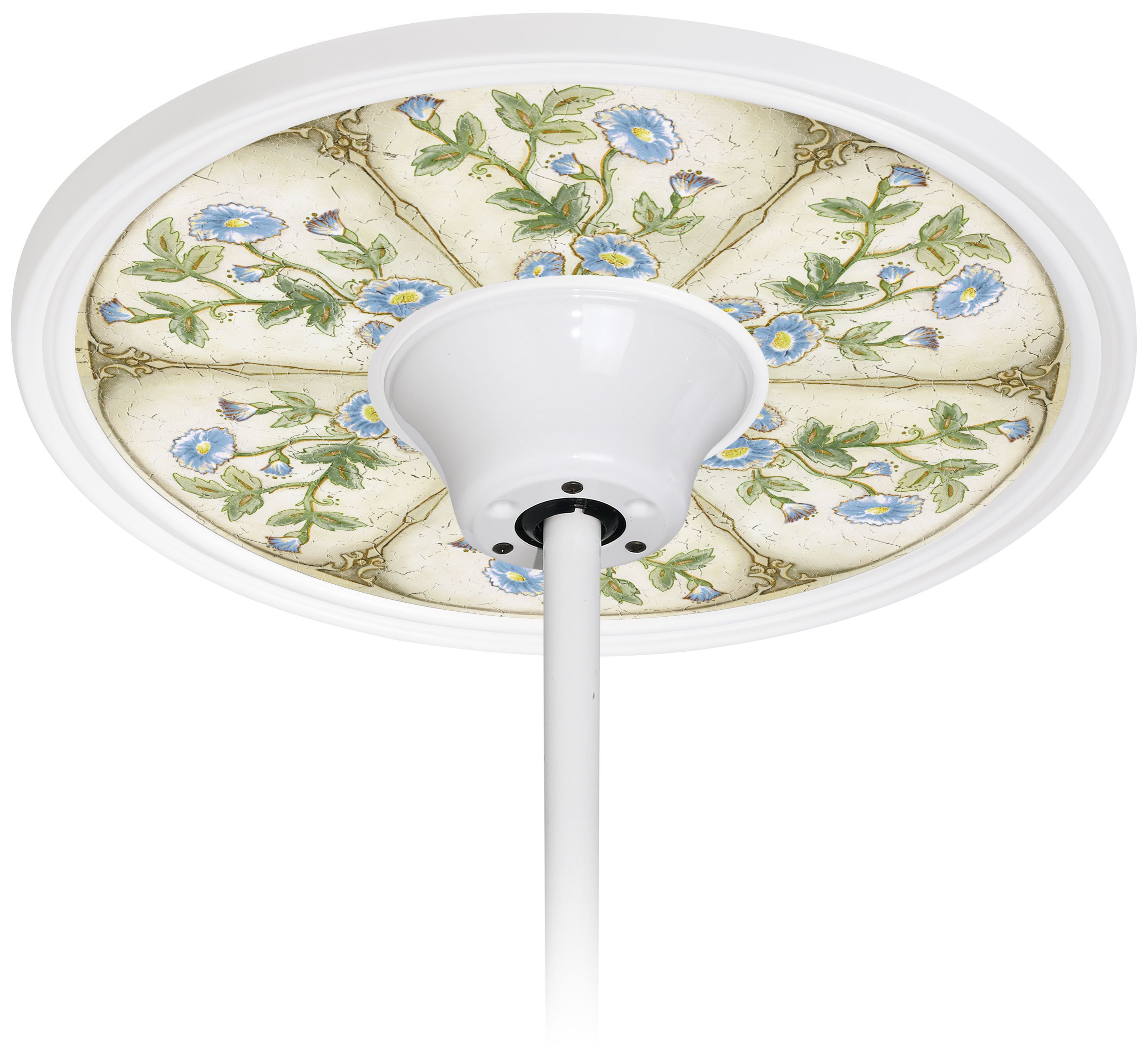 English Garden Sky 6 1/2" Opening White Fan Medallion