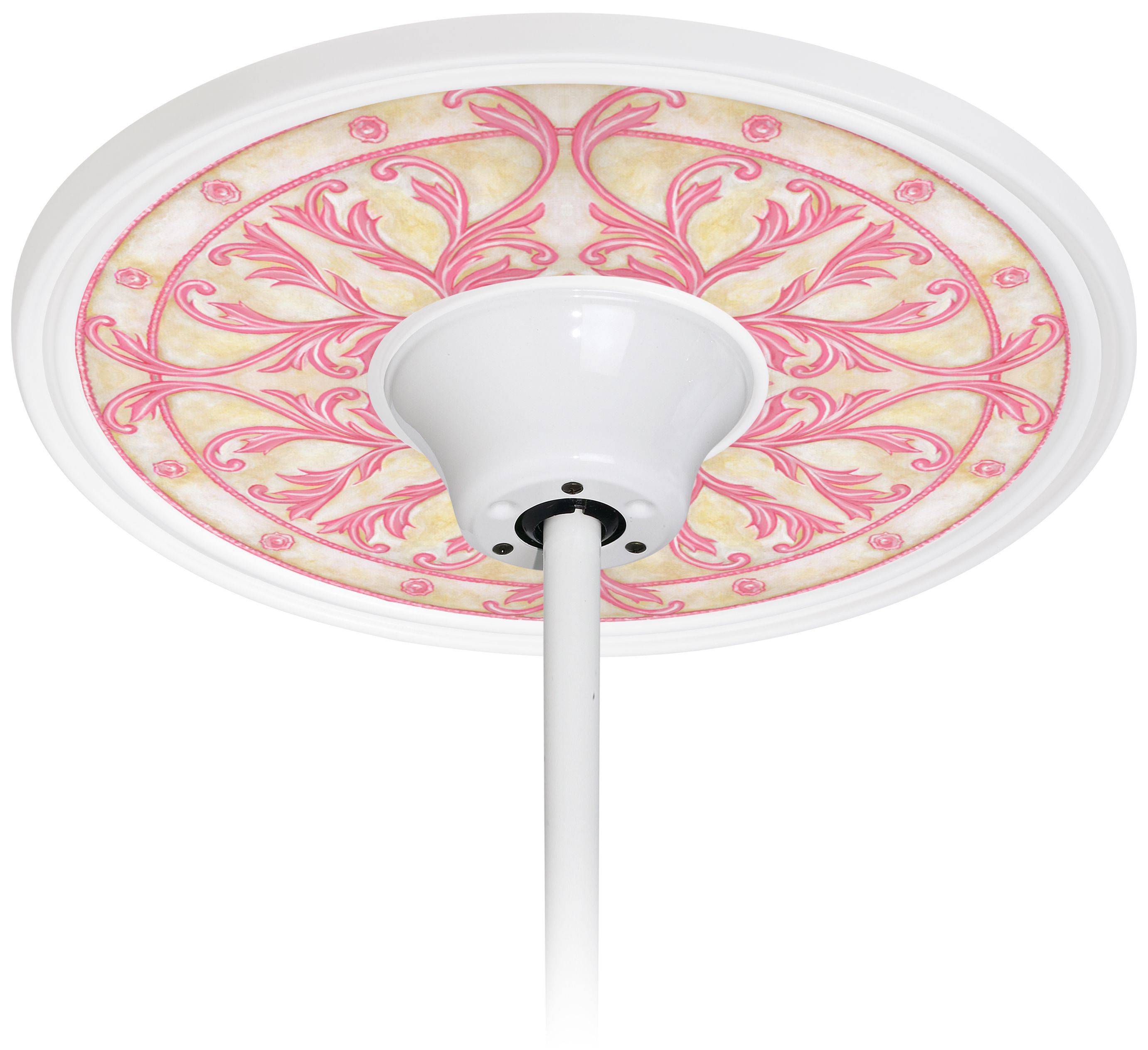 Florentine Rose  6 1/2" Opening White Ceiling Fan Medallion