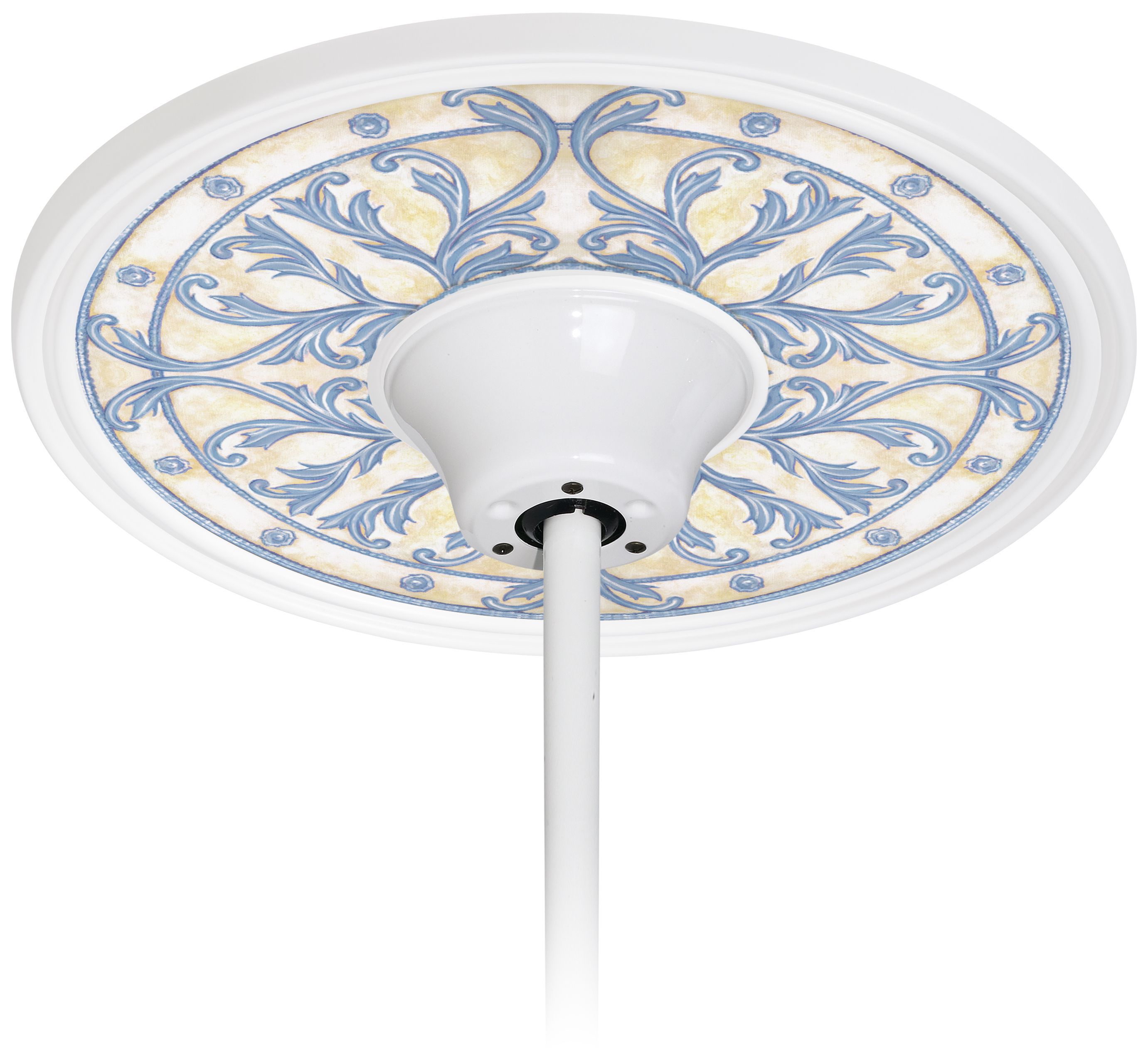 French Villa 6 1/2" Opening White Ceiling Fan Medallion