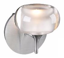Contour Frosted Glass 6" High Halogen Wall Sconce