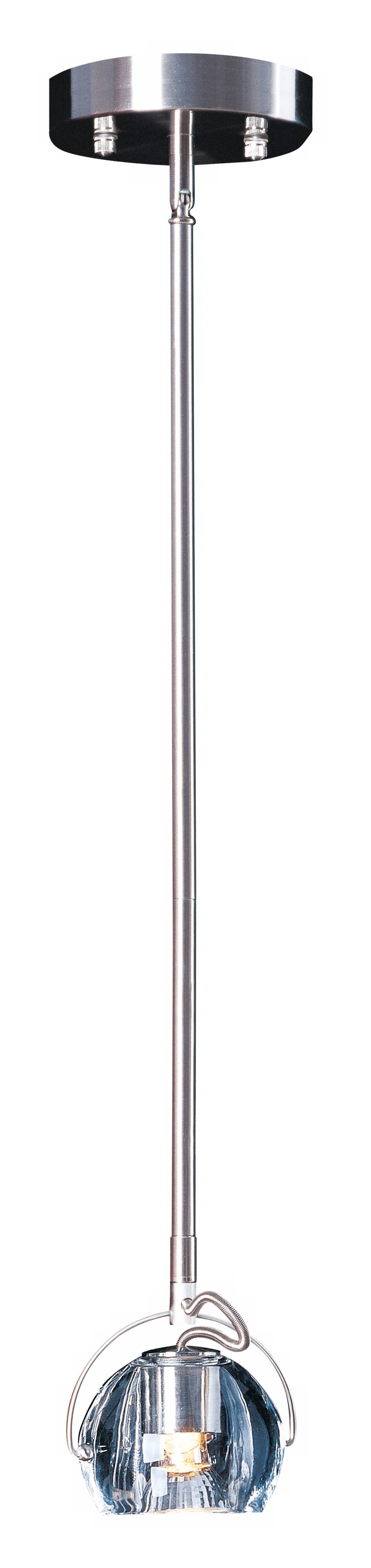 Satin Nickel Finish Clear Glass Halogen Pendant Light