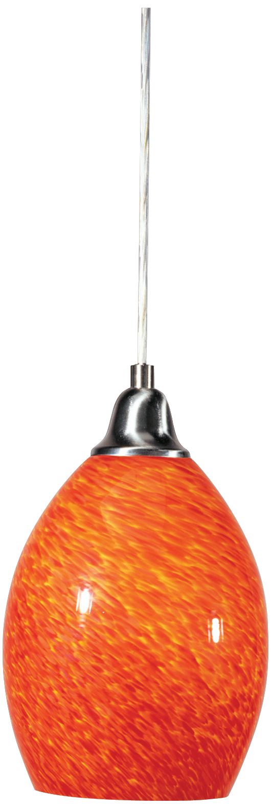 Satin Nickel Cracked Eggshell Shaped Pendant Light