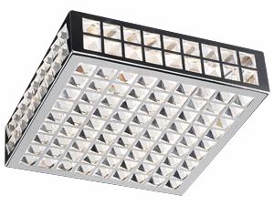 Deco Crystal and Chrome 12" Wide Ceiling Light Fixture