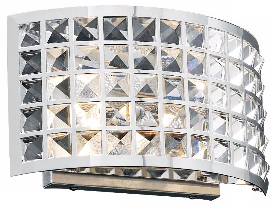 Deco Crystal and Chrome 12" Wide Bathroom Light Fixture