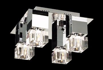 Charm Chrome and Glass 14" Wide Ceiling Light Fixture