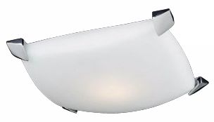Opal Glass Panel 15" Wide Ceiling Light Fixture