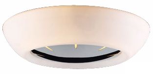 Opal Glass and Chrome 18" Wide Ceiling Light Fixture