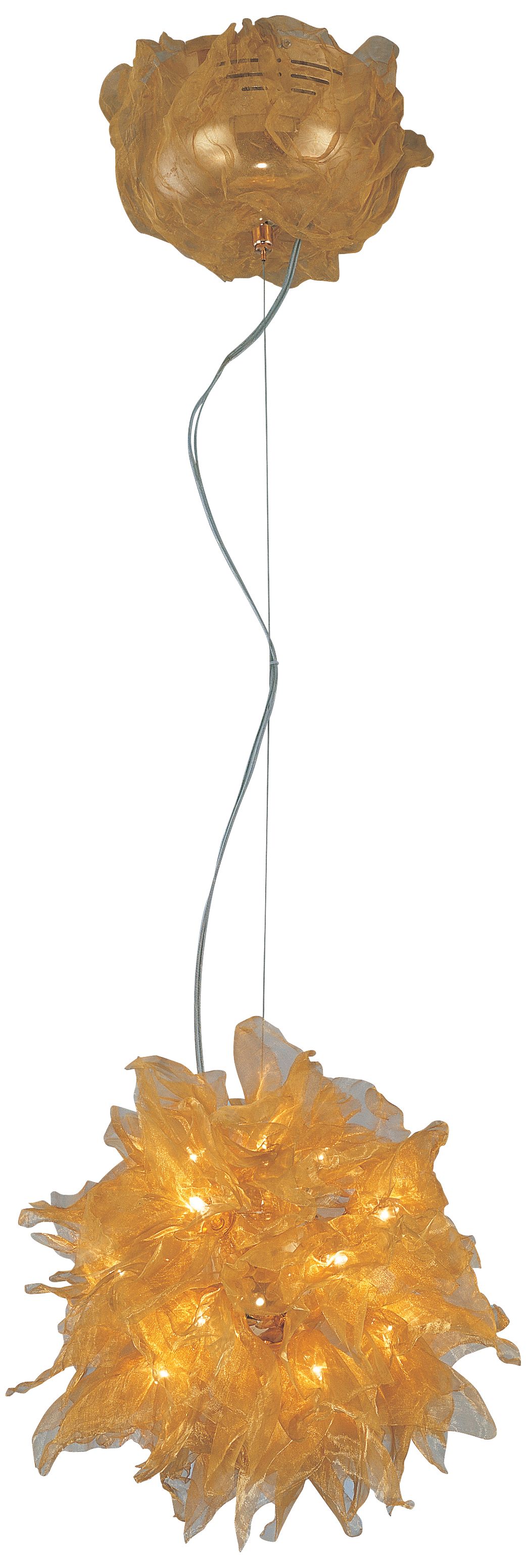 Zafir Gold Mesh 15-Light Halogen Pendant Chandelier